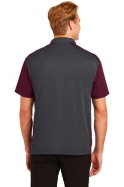 Sport-Tek Mens Colorblock Micropique Sport-Wick Polo Grey/Maroon -Bowling Shop 5575e50a 3ae4 4b11 ba9f 9270378072a9
