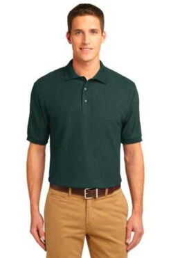 Port Authority Mens Silk Touch Polo Shirt Dark Green