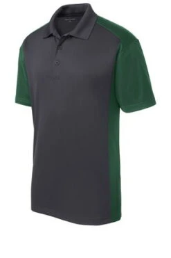 Sport-Tek Mens Colorblock Micropique Sport-Wick Polo Grey/Green -Bowling Shop bc9f8b82 8df8 4af7 bc9c 63a3a8eccb96