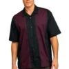 Port Authority Retro Camp Shirt Black/Burgundy -Bowling Shop c14bd02d aa8c 40ee 82d8 e5925a7c8788