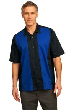Port Authority Retro Camp Shirt Black/Blue