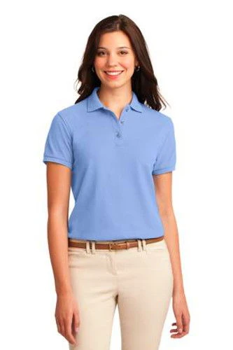 Port Authority Womens Silk Touch Polo Shirt Light Blue 3 Port Authority Womens Silk Touch Polo Shirt Light Blue