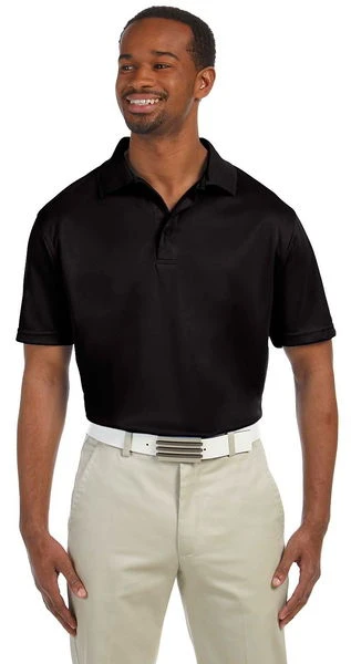 Harriton Mens 4 Oz Polytech Polo Black